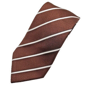 Prochownick Brown Striped Silk Necktie - Made in Italy - Like New